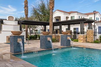 Designer pool-side fountains